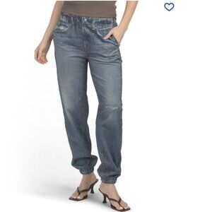 NEW ECRU Denim Look Knit Joggers in Indigo Wash for women 725 2m7